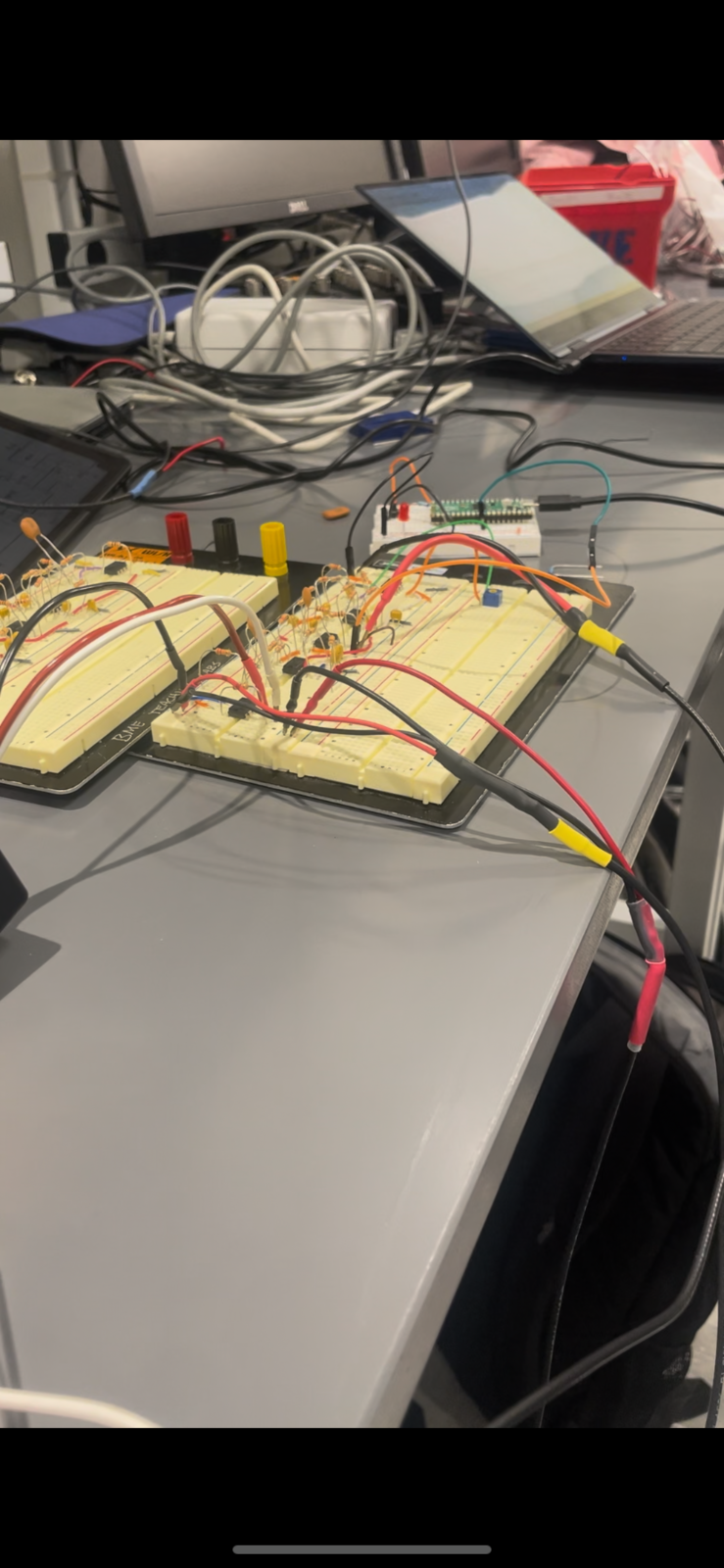The build on the bench during testing.